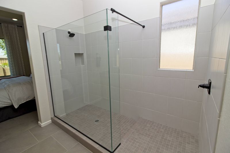Light-Tiled Shower Area